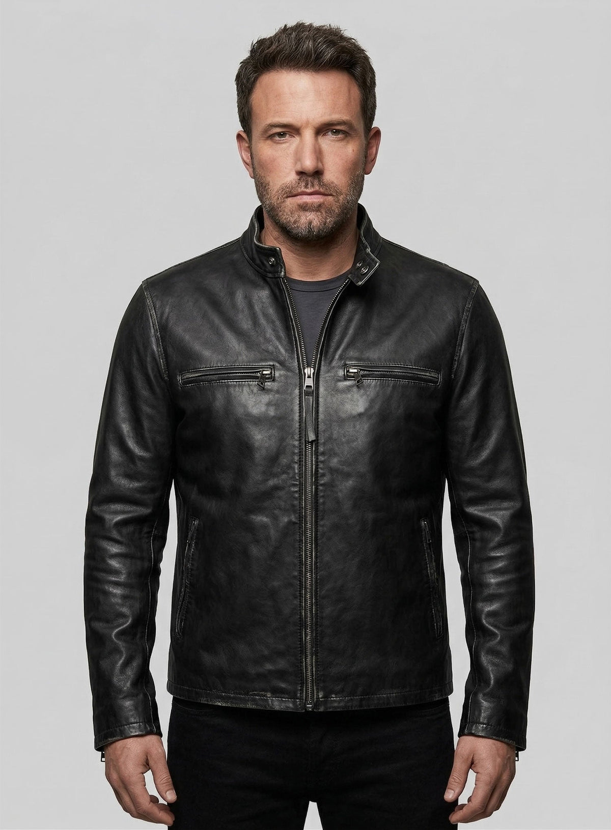 Ben Affleck The Town Black Leather Jacket – worn look