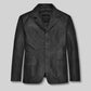 Ben Stiller Along Came Polly Black Leather Blazer – front view
