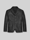 Ben Stiller Along Came Polly Black Leather Blazer – front view