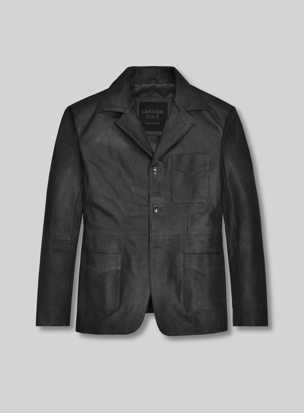 Ben Stiller Along Came Polly Black Leather Blazer – front view