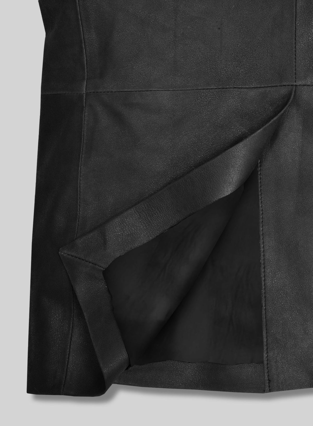 Ben Stiller Along Came Polly Black Leather Blazer – close-up detail of hardware and pockets