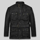 Benjamin Button Black Leather Jacket – front view