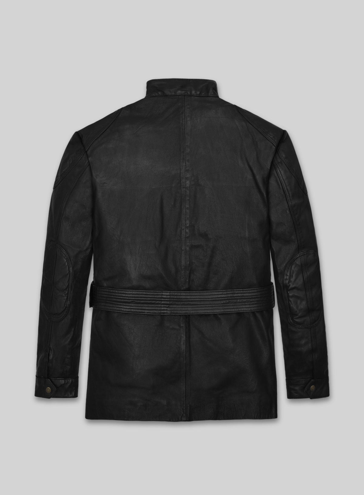 Benjamin Button Black Leather Jacket – back view