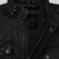 Benjamin Button Black Leather Jacket – close-up and worn views