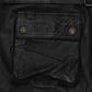 Benjamin Button Black Leather Jacket – close-up and worn views