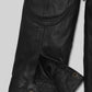 Benjamin Button Black Leather Jacket – close-up and worn views