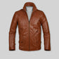 Bill Clifford The Rocketeer Tan Leather Jacket – front view