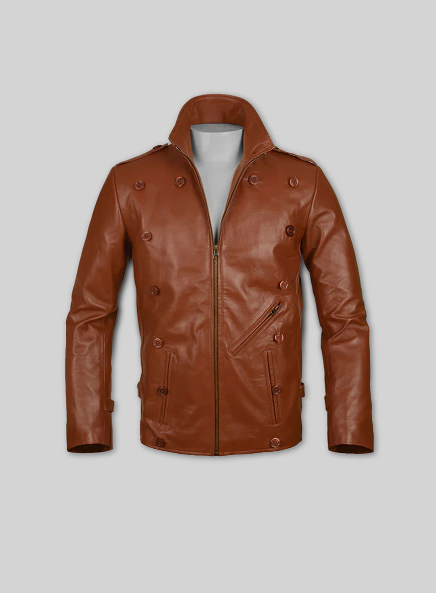 Bill Clifford The Rocketeer Tan Leather Jacket – front view