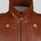 Bill Clifford The Rocketeer Tan Leather Jacket – close-up and worn views
