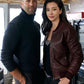 Bingbing Li The Meg Black Leather Jacket – front view