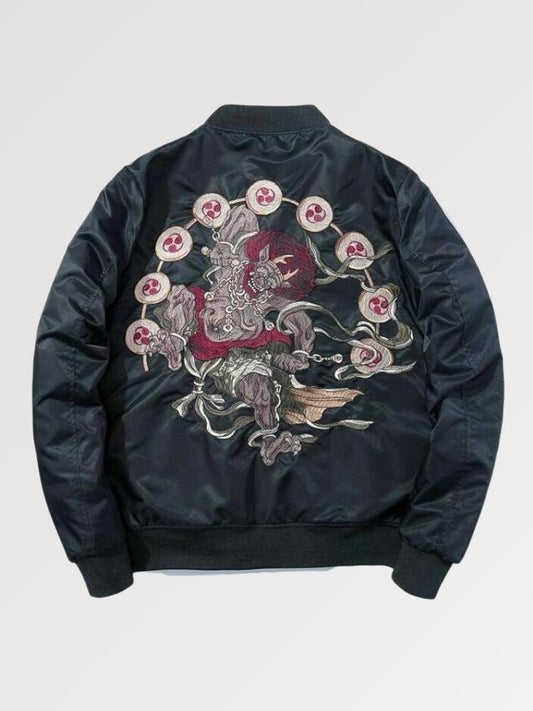 Black Japanese Bomber 'Nagasaki' - Sublimation Jacket ( Recreated Edition )
