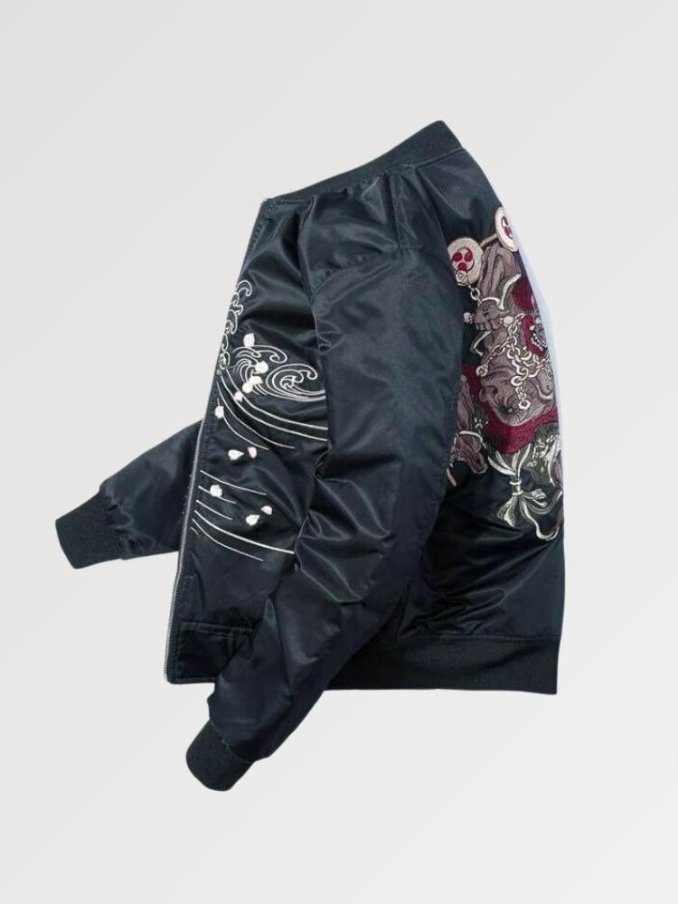 Black Japanese Bomber 'Nagasaki' - Sublimation Jacket ( Recreated Edition )