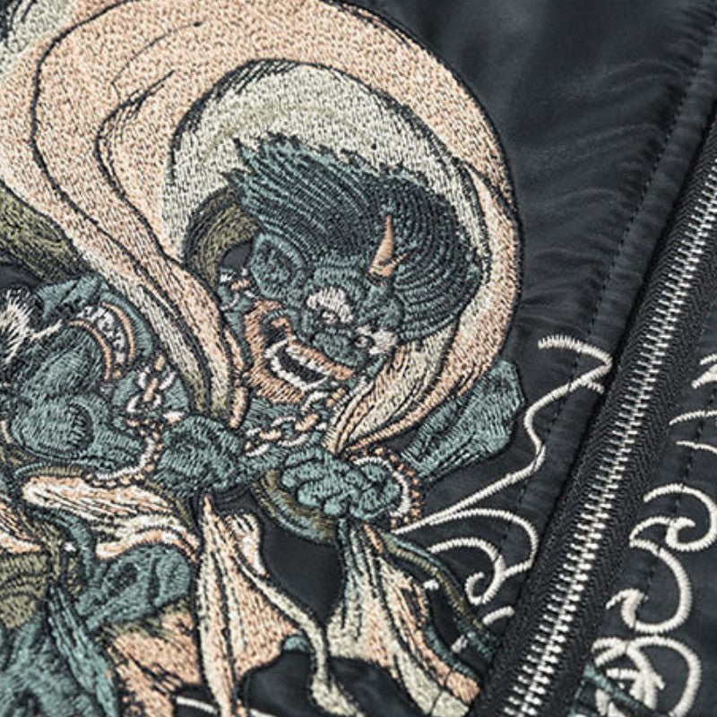 Black Japanese Bomber 'Nagasaki' - Sublimation Jacket ( Recreated Edition )