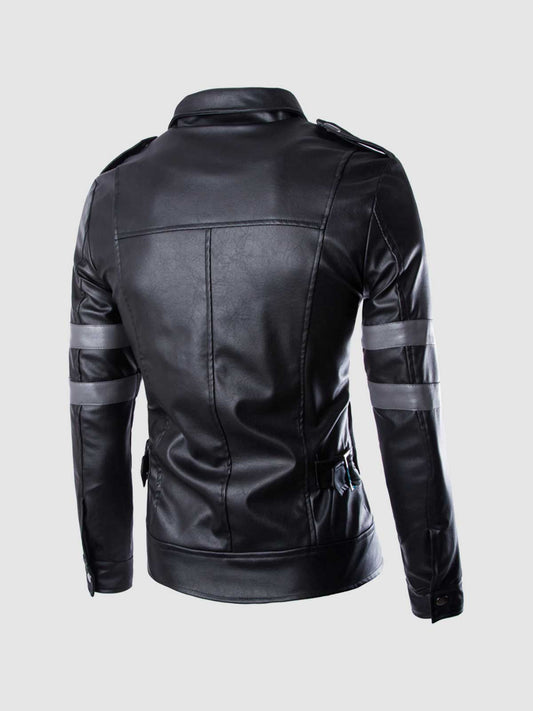 Black Jacket with Gray Stripes
