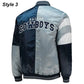 Dallas Cowboys The Tradition II Satin Blue and Grey Jacket — Classic Team Spirit Outerwear