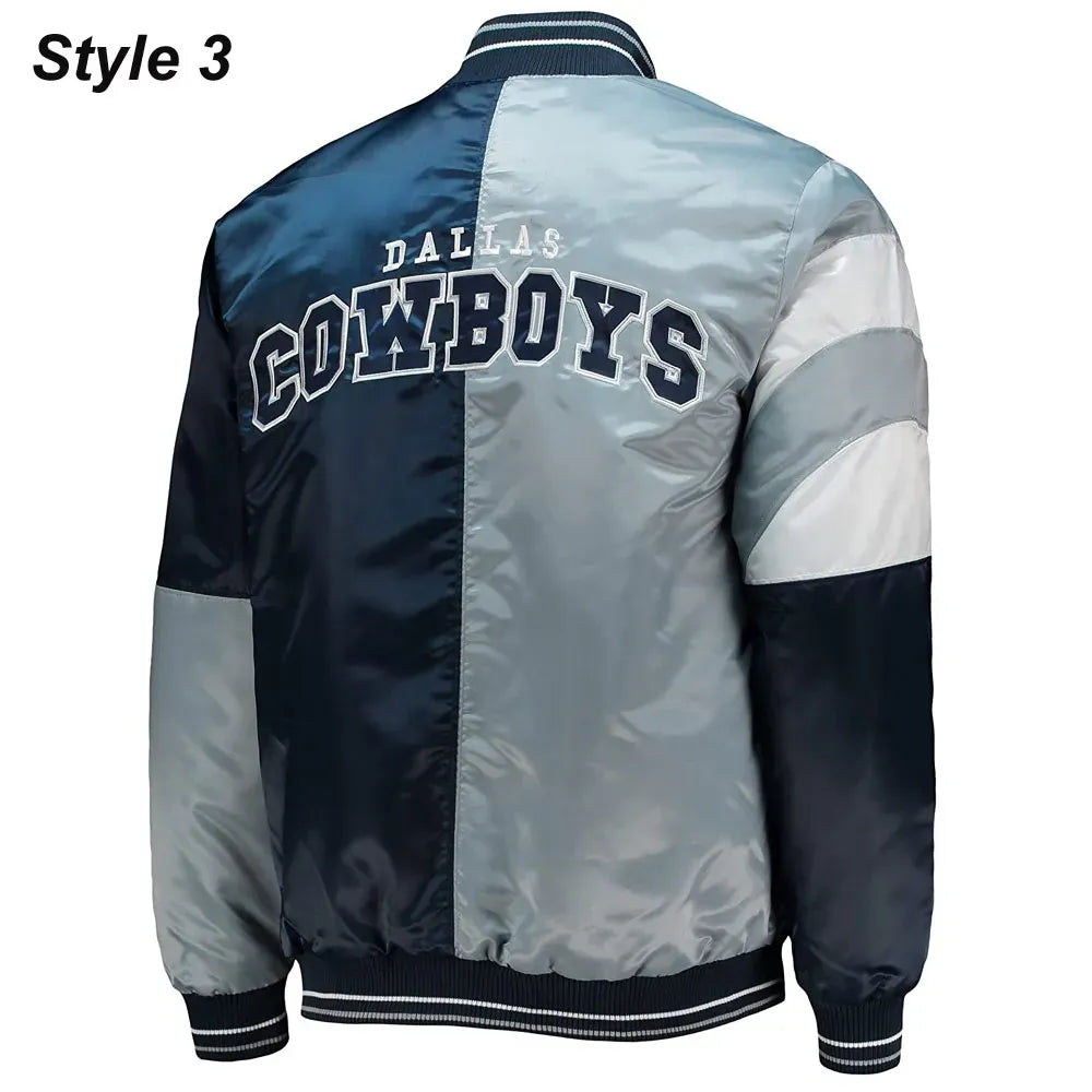 Dallas Cowboys The Tradition II Satin Blue and Grey Jacket — Classic Team Spirit Outerwear
