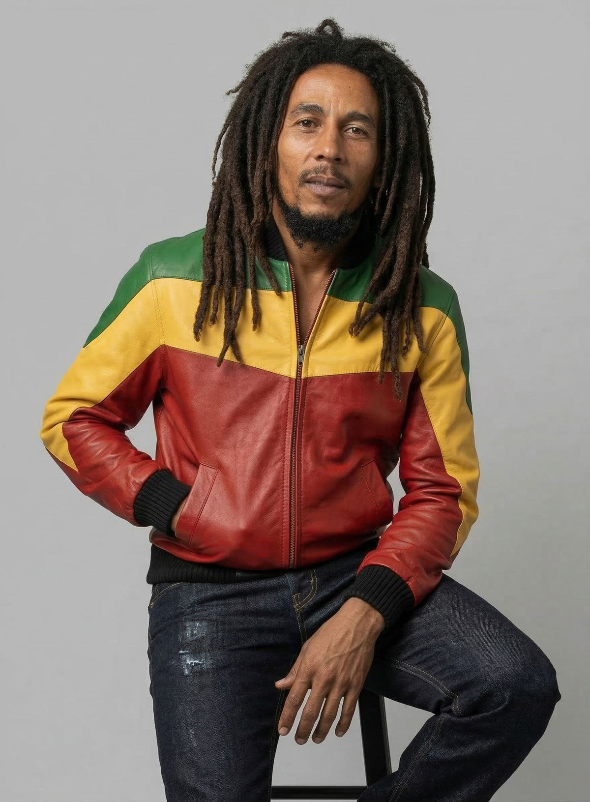 Bob Marley Leather Jacket view 5