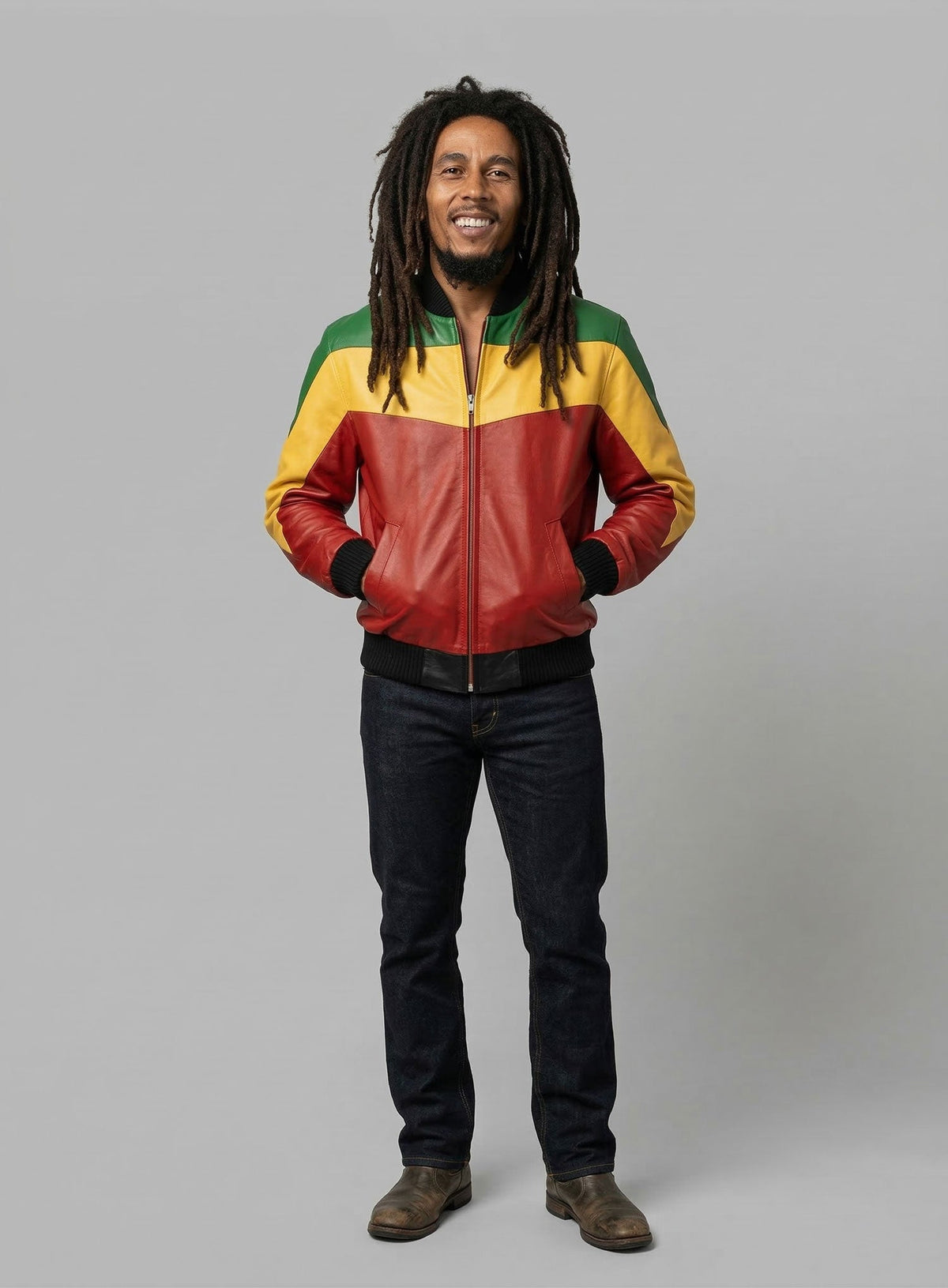 Bob Marley Leather Jacket view 6