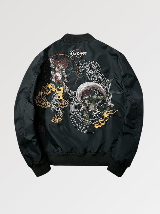 Japanese Yokai Embroidered Bomber - Sublimation Jacket ( Recreated Edition )