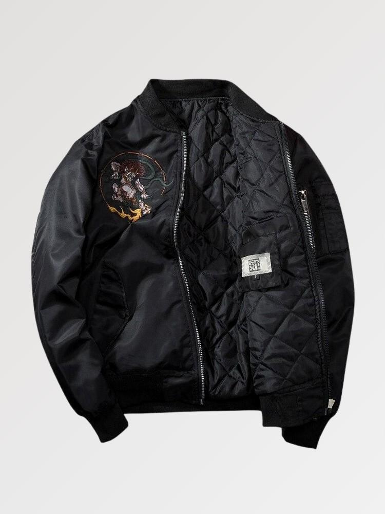 Japanese Yokai Embroidered Bomber - Sublimation Jacket ( Recreated Edition )