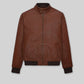 Boyd Holbrook Narcos Brown Bomber Leather Jacket – front view