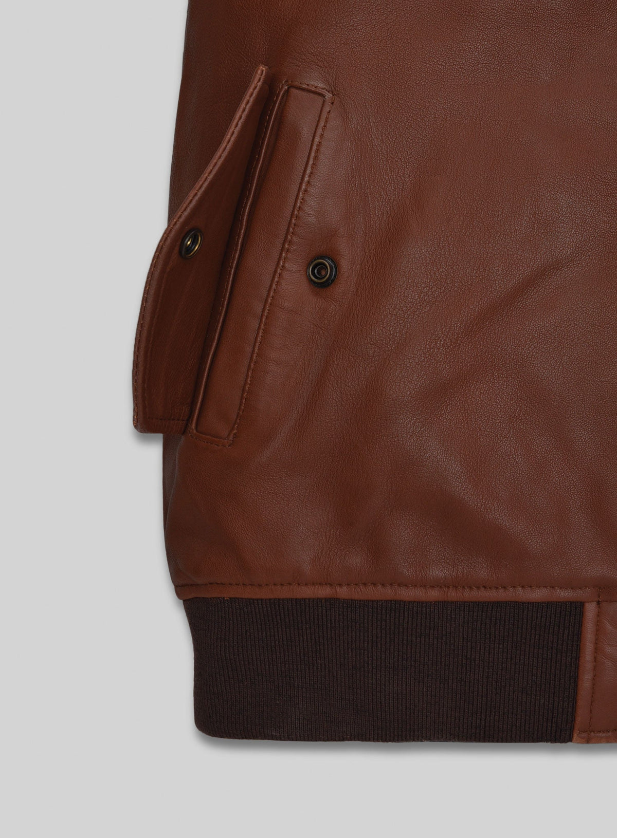 Boyd Holbrook Narcos Brown Bomber Leather Jacket – full product view