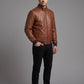 Boyd Holbrook Narcos Brown Bomber Leather Jacket – worn look