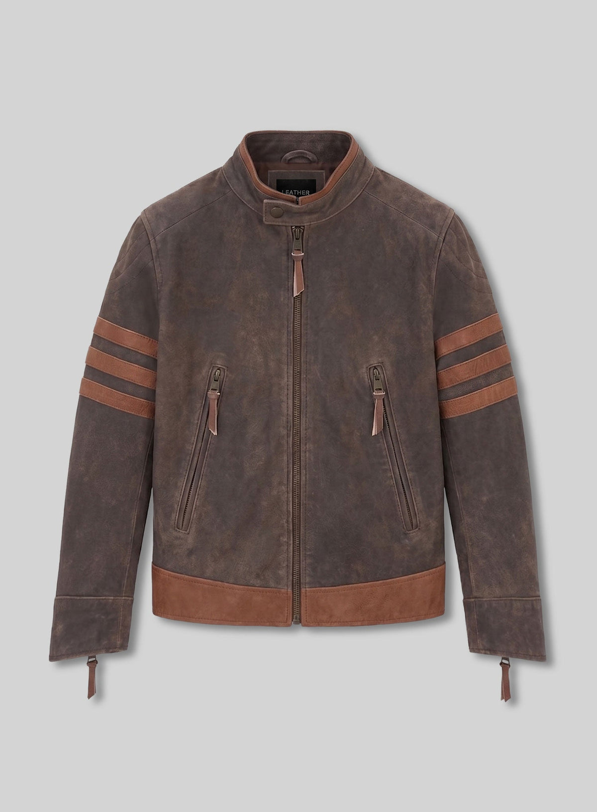 Wolverine X-Men Origins Kids Brown Faux Leather Jacket front view