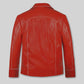Brad Pitt Fight Club Red Leather Jacket – back view
