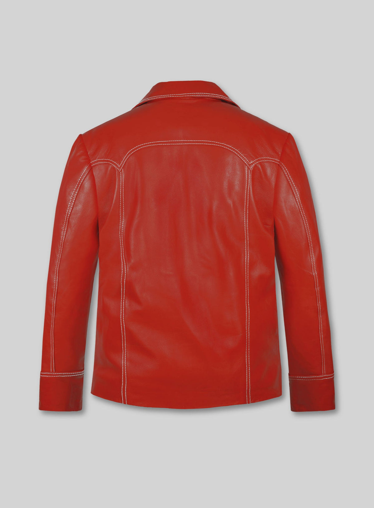 Brad Pitt Fight Club Red Leather Jacket – back view