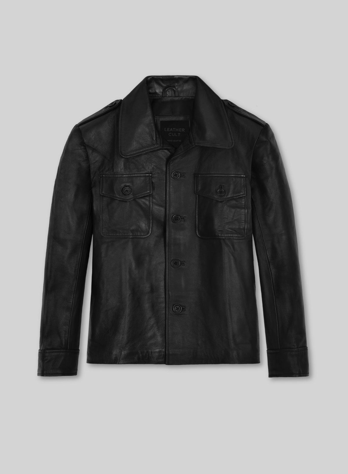 Brad Pitt Friends Season 8 Black Leather Jacket – front view