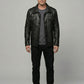 Brad Pitt Friends Season 8 Black Leather Jacket – full-length view on model