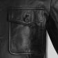 Brad Pitt Friends Season 8 Black Leather Jacket – close-up detail