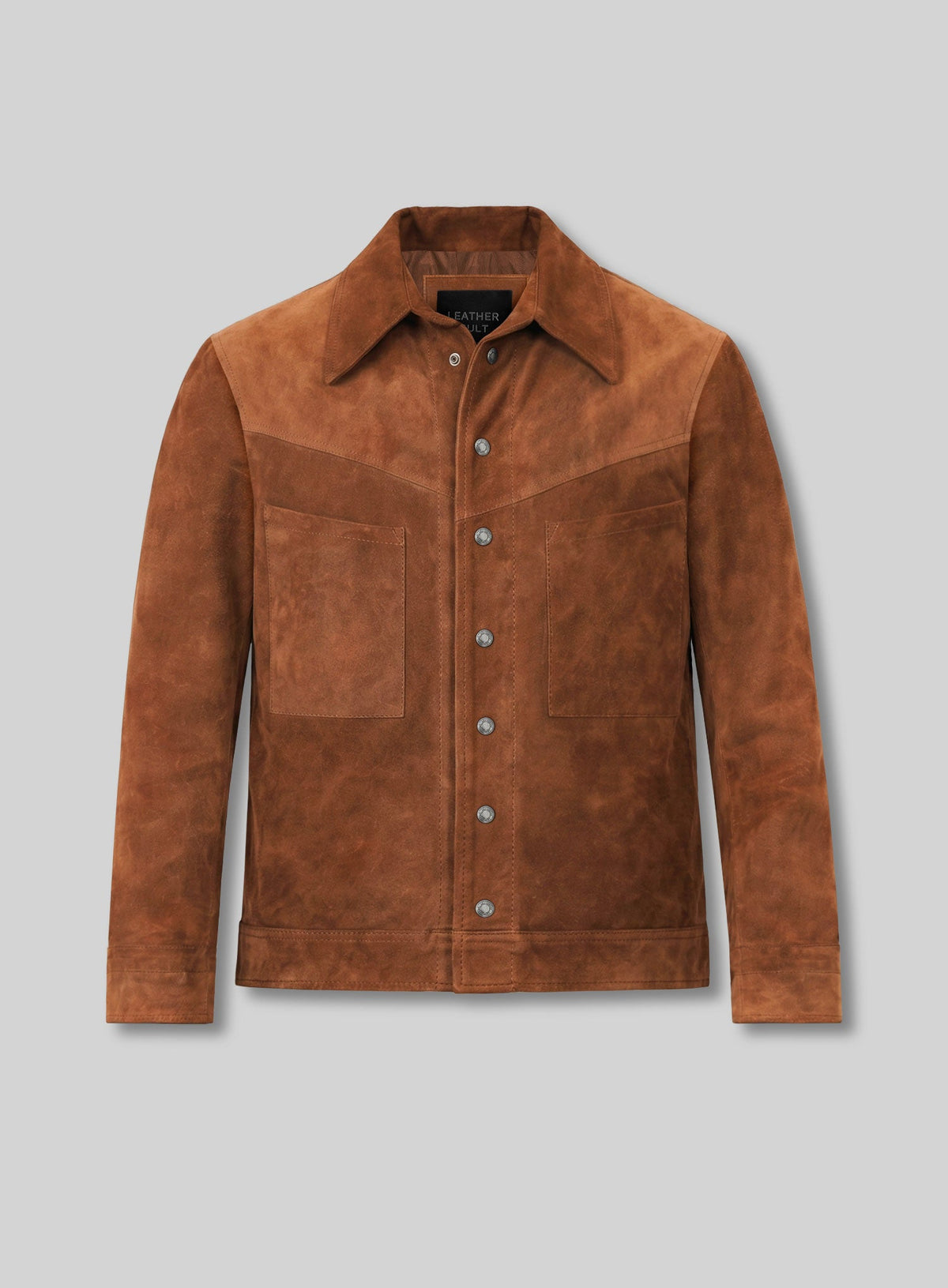 Brad Pitt The Adventures of Cliff Booth Brown Leather Jacket – front view