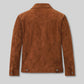 Brad Pitt The Adventures of Cliff Booth Brown Leather Jacket – back view