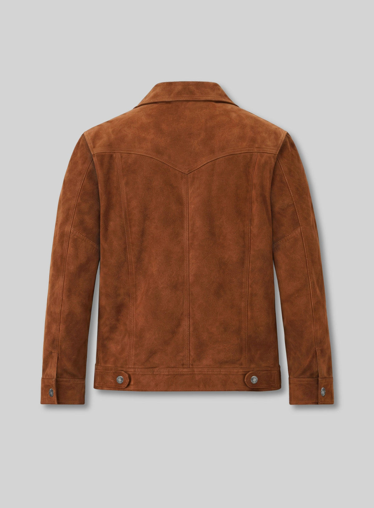 Brad Pitt The Adventures of Cliff Booth Brown Leather Jacket – back view