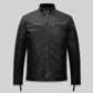Bradley Cooper Burnt Black Leather Jacket – front view