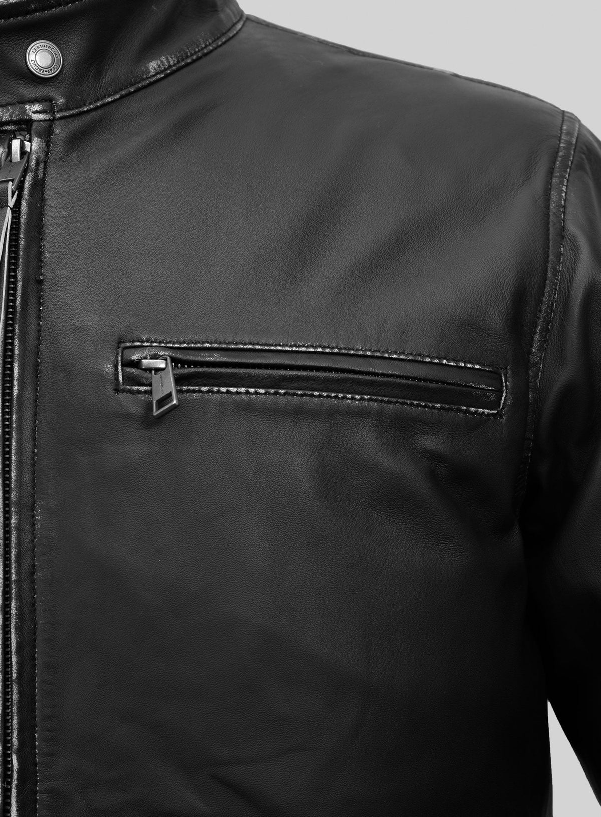 Bradley Cooper Burnt Black Leather Jacket – close-up and worn views