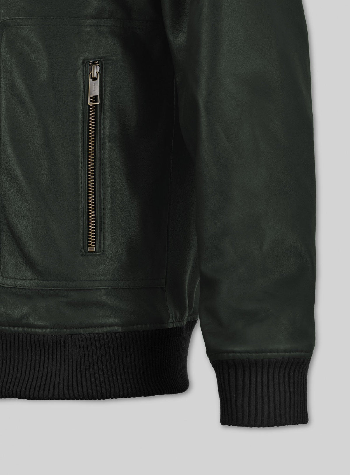 Bradley Cooper Green Bomber Leather Jacket – close-up and worn views