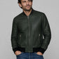 Bradley Cooper Green Bomber Leather Jacket – full product view