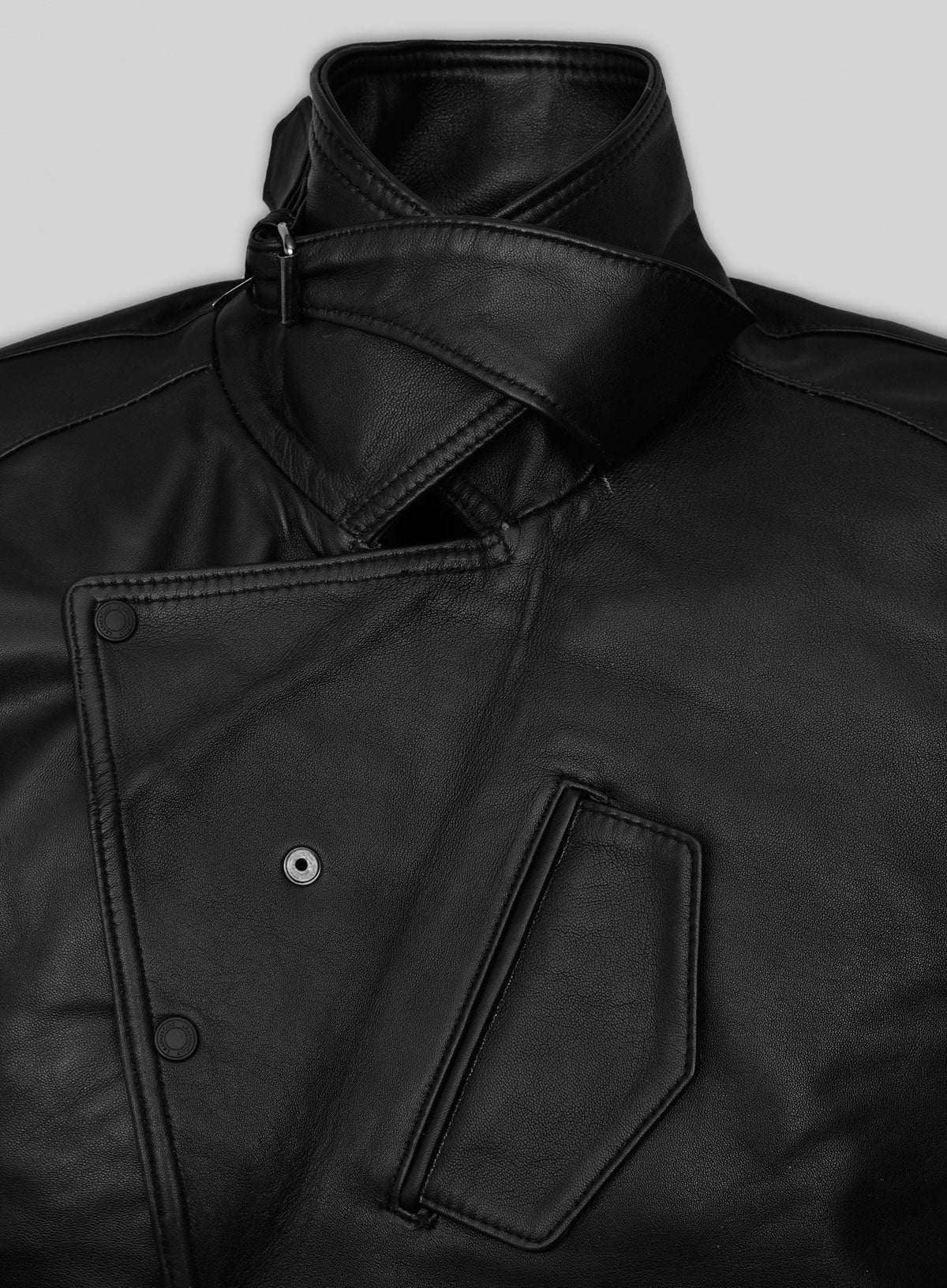 Brian Gleeson Peaky Blinders Leather Long Coat view 3