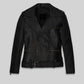 Brie Larson Captain Marvel Black Leather Jacket – front view