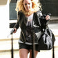 Britney Spears Black Leather Jacket – close-up and worn views