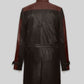 Watch Dogs Aiden Pearce Brown Leather Trench Coat in dark brown – back view