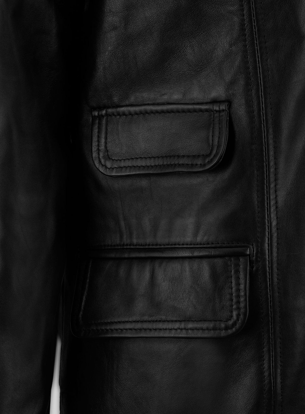 Bruce Springsteen Born to Run Black Leather Trench Coat – full product view