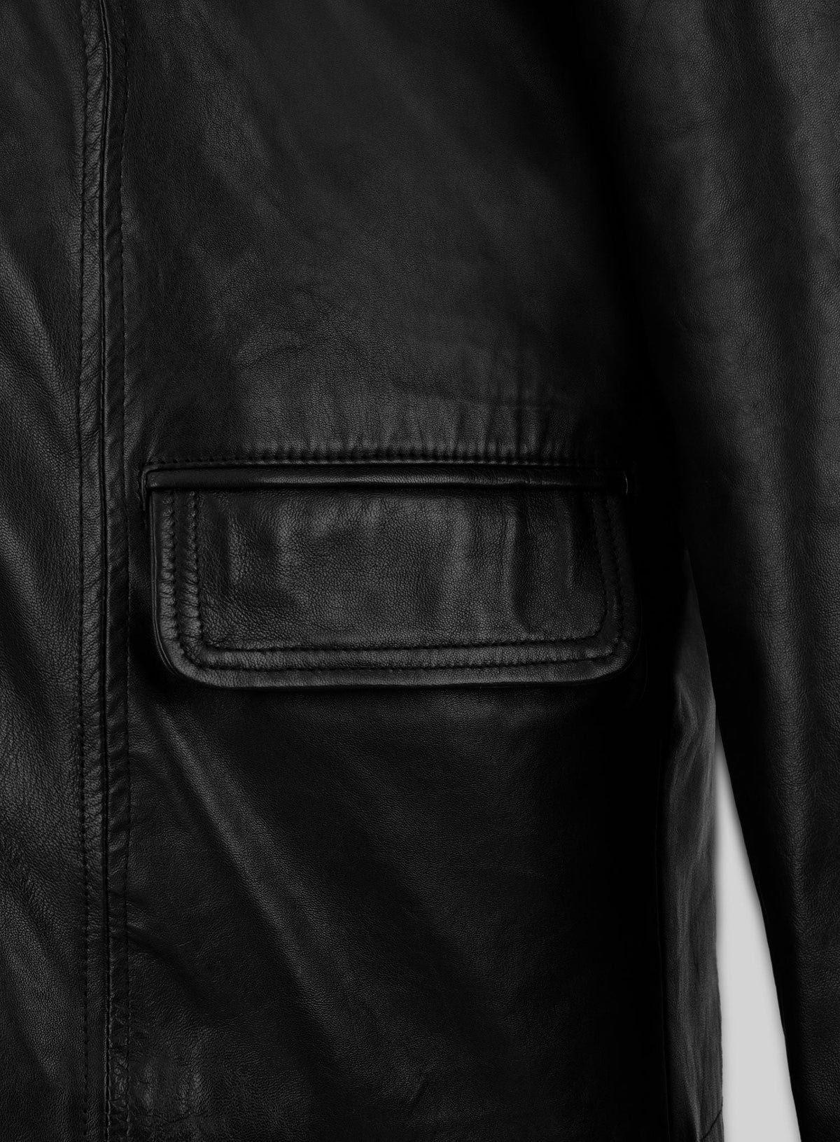 Bruce Springsteen Born to Run Black Leather Trench Coat – full product view