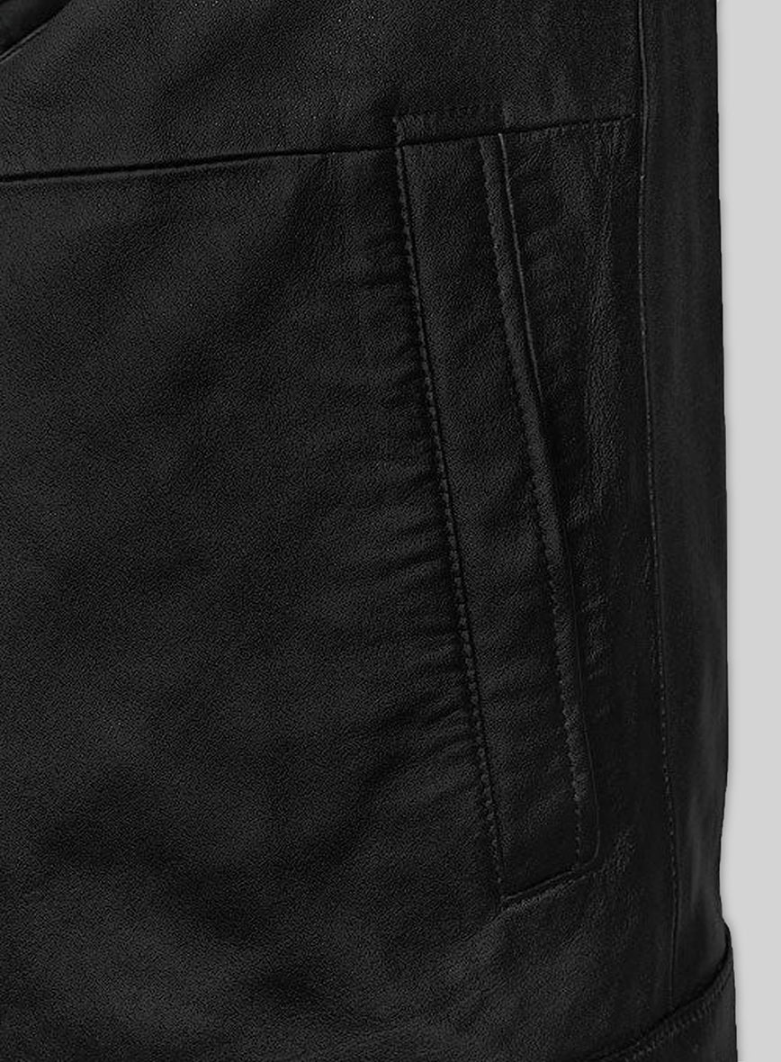 Bruce Willis Red 2 Leather Jacket – close-up and worn views