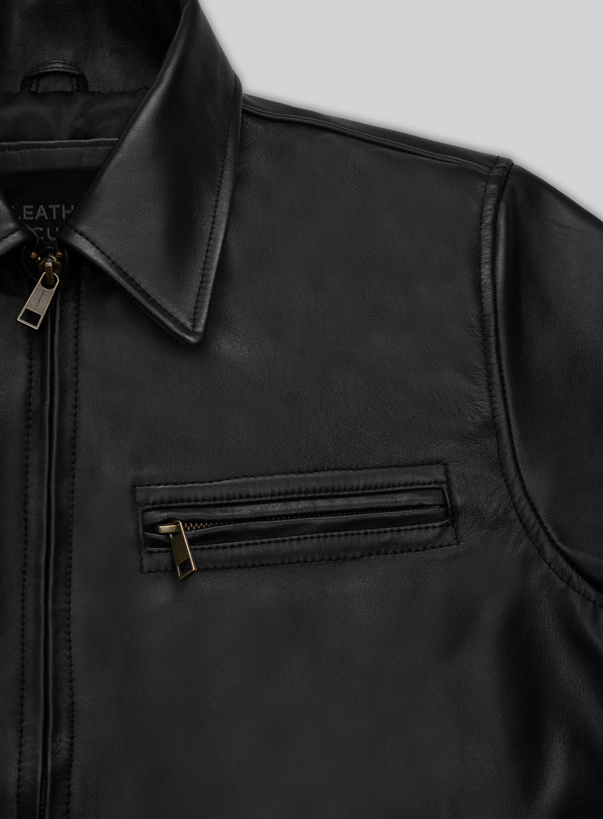 Bruce Willis Death Wish Black Leather Jacket – close-up and worn views