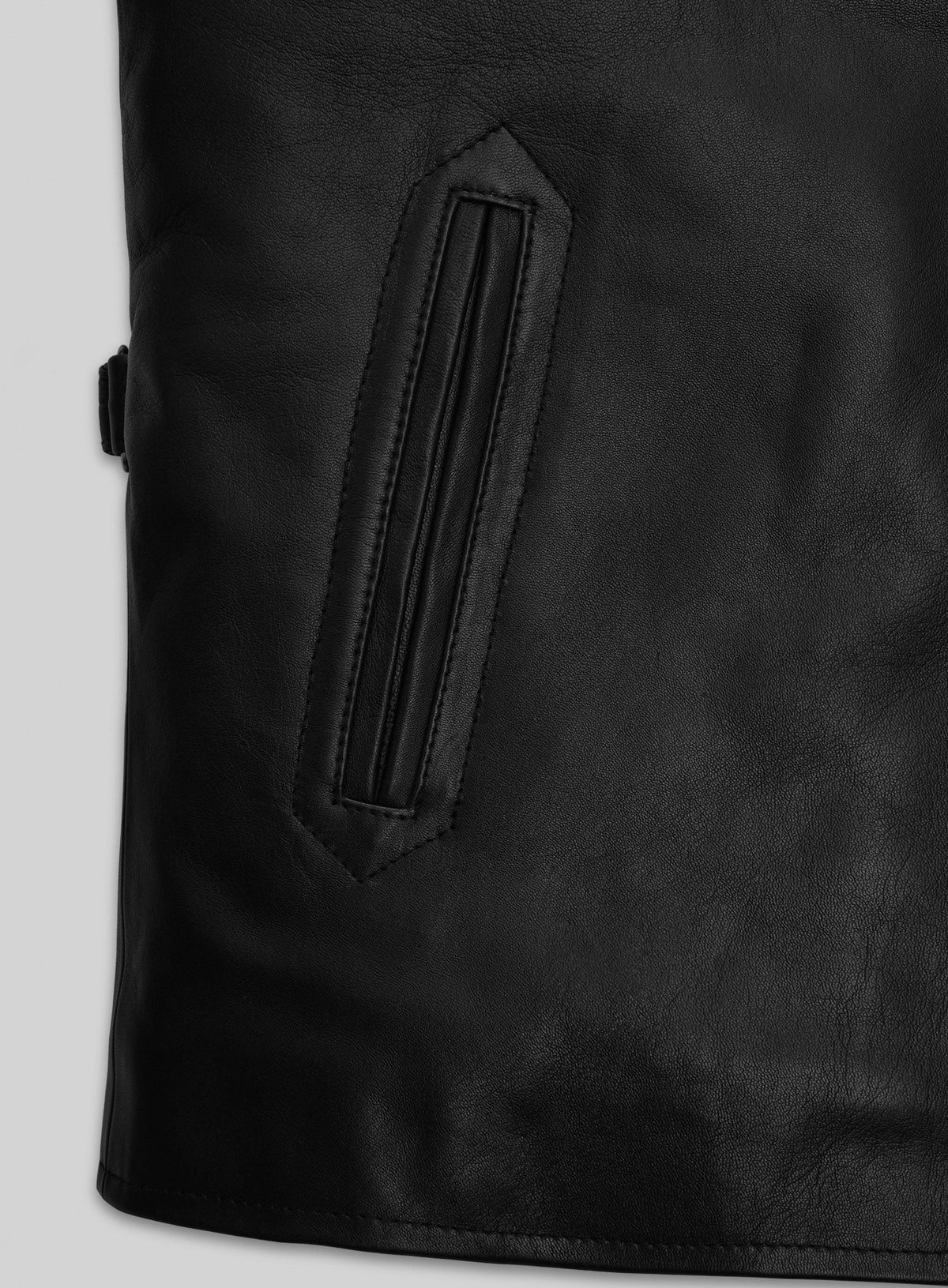Bruce Willis Death Wish Black Leather Jacket – close-up and worn views