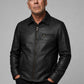 Bruce Willis Death Wish Black Leather Jacket – close-up and worn views